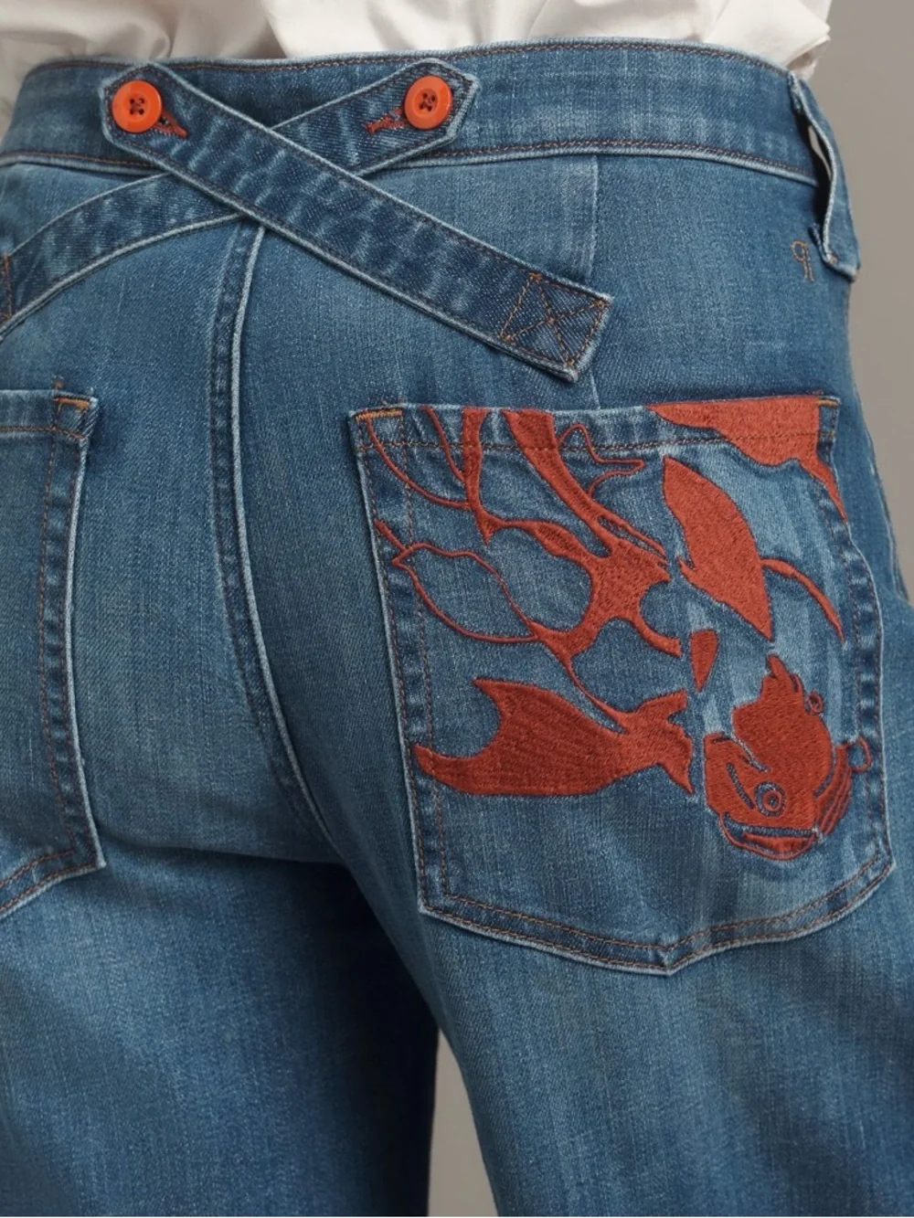 Pilcro Wide-Leg High-Rise Jeans in Blue Denim - Picture 3 of 3